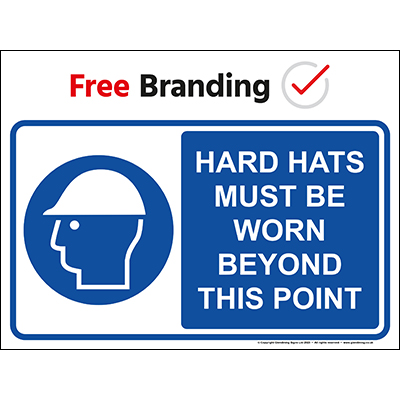 Hard hats must be worn beyond this point (Quickfit)