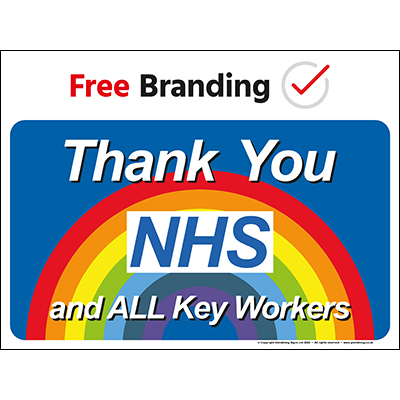Thank You NHS and Key Workers Rainbow Sign (Quickfit)