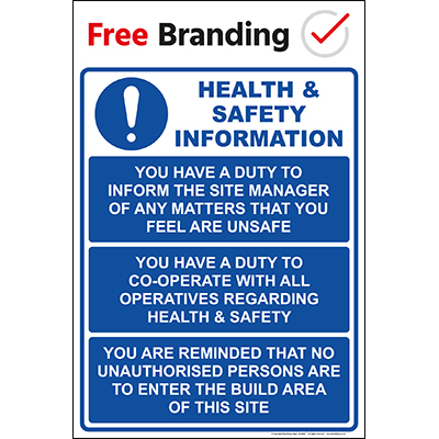 Health & Safety Information Sign