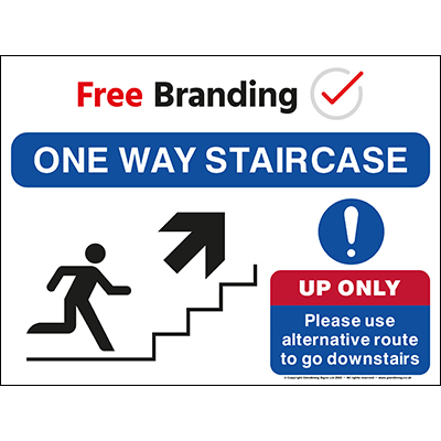 One way staircase up only sign (Quickfit)