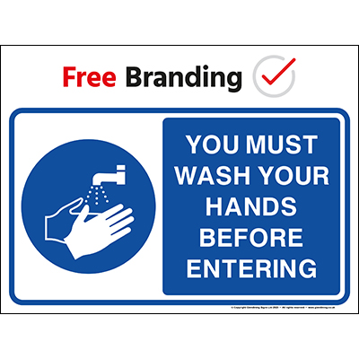 Wash Hands Before Entering Sign (Quickfit)