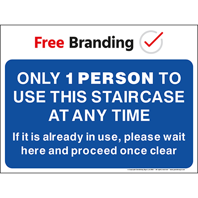 Only 1 person to use staircase sign (Quickfit)
