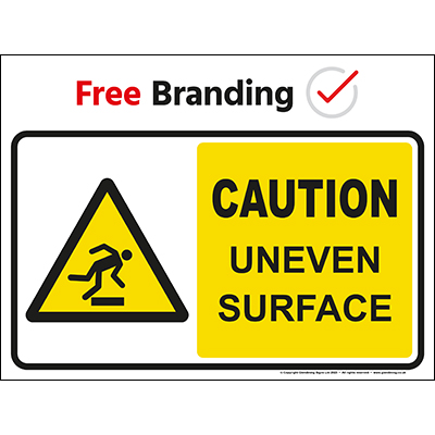 Caution uneven surface sign