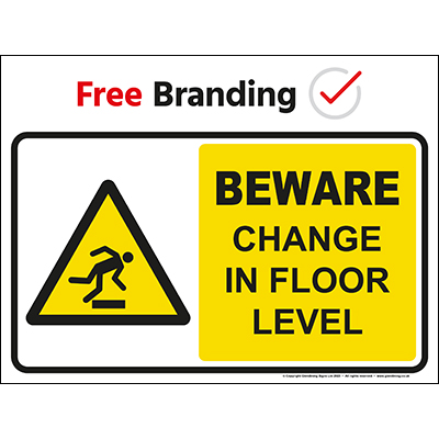 Beware change in floor level sign
