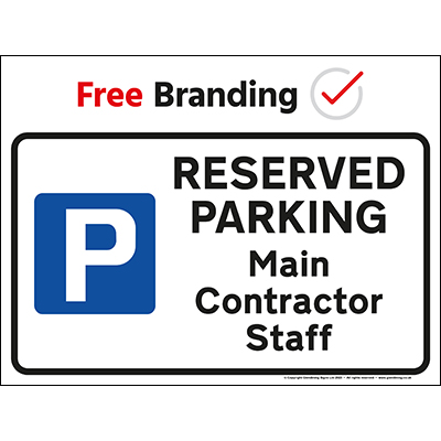 Reserved parking main contractor staff (Quickfit)