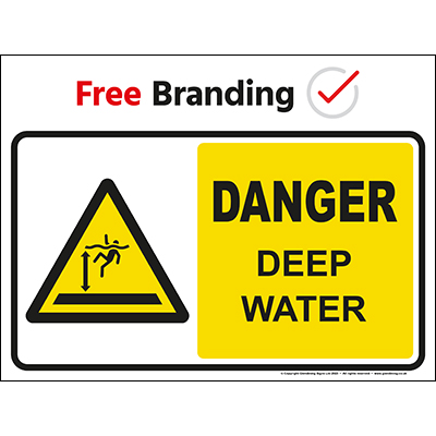 Danger deep water sign