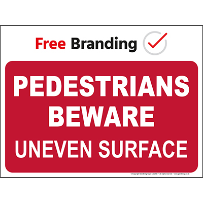 Pedestrians beware uneven surface (Quickfit)