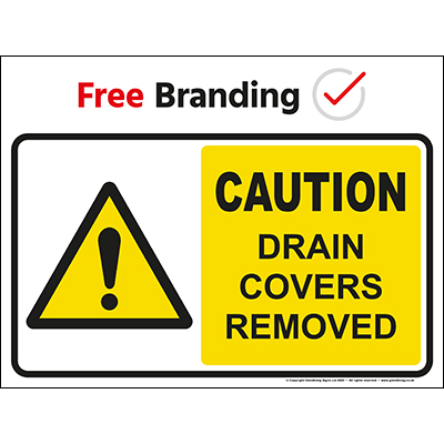 Caution drain covers removed (Quickfit)