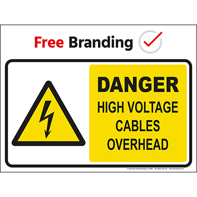 Danger high voltage cables overhead (Quickfit)