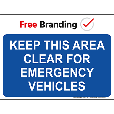 Keep clear for emergency vehicles sign (Quickfit) Sign