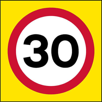 Maximum speed limit 30 mph (Non-Spec)