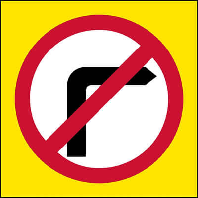 No right turn (Non-Spec)