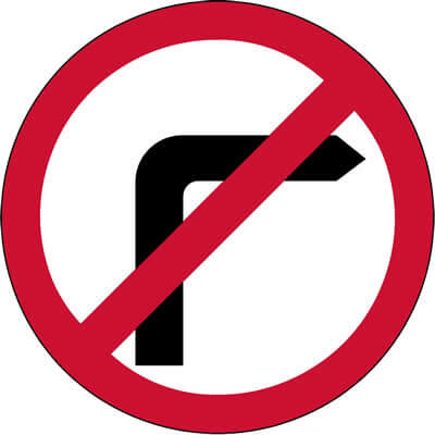 No right turn