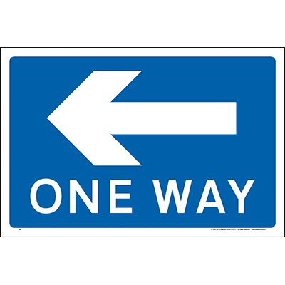 One Way Left Car Park Sign