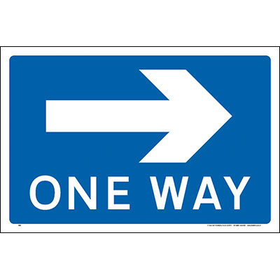 One Way Right Car Park Sign