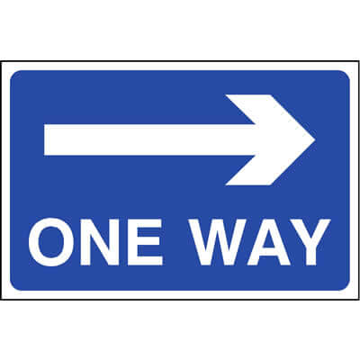 One Way Right Car Park Sign