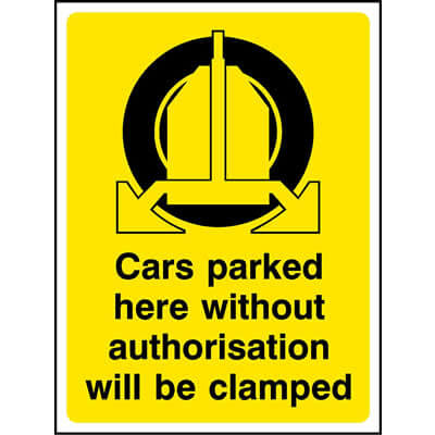 Cars parked here will be clamped