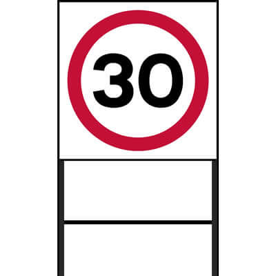 Maximum speed limit 30 mph (Temp.)
