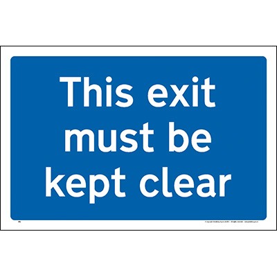 This exit must be kept clear