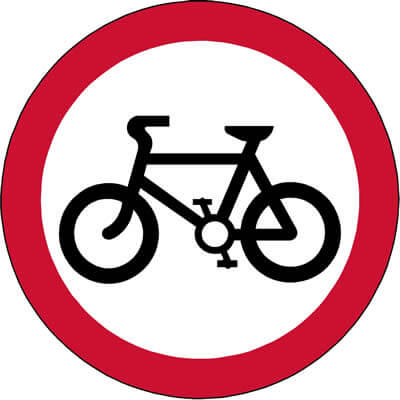 Riding of pedal cycles prohibited