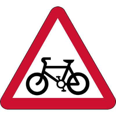 Cycle route ahead sign