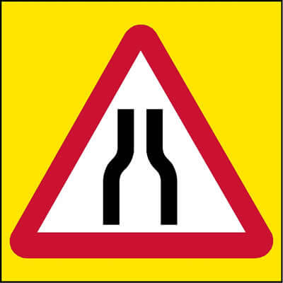 Road Narrows On Both Sides Ahead (Non-Spec)