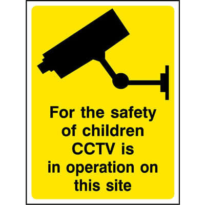 For the safety of children CCTV is in operation sign