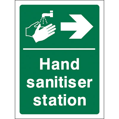 Hand sanitiser station right sign