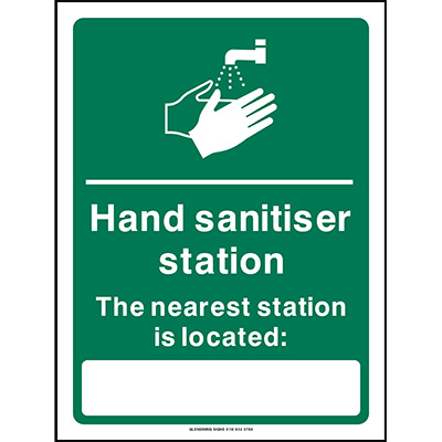 Nearest Hand Sanitiser Station Location Sign
