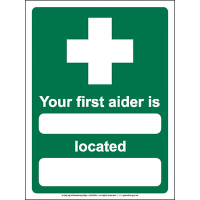 First aider location sign