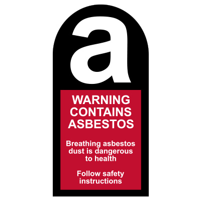 Warning contains asbestos label