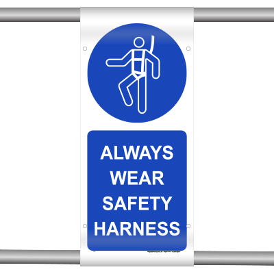 Always wear safety harness, Scaffolding signs