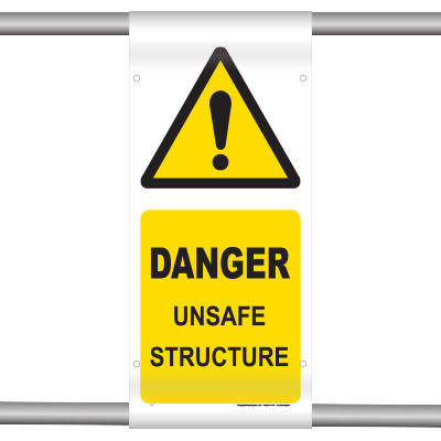 Danger - Unsafe structure (Scaffold Banner)