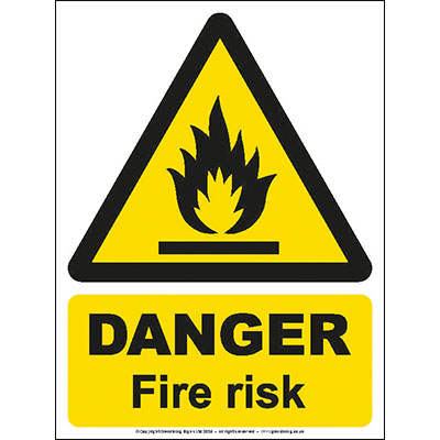 Danger fire risk sign