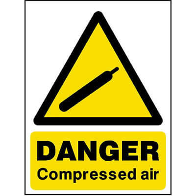 Danger compressed air sign