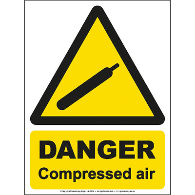 Danger compressed air sign