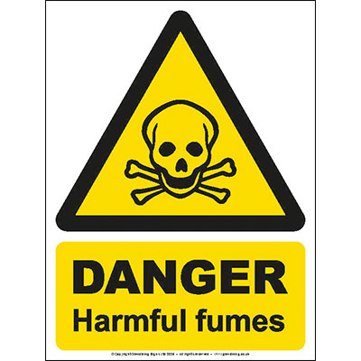 Danger harmful fumes sign