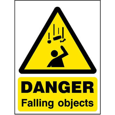 Danger falling objects sign