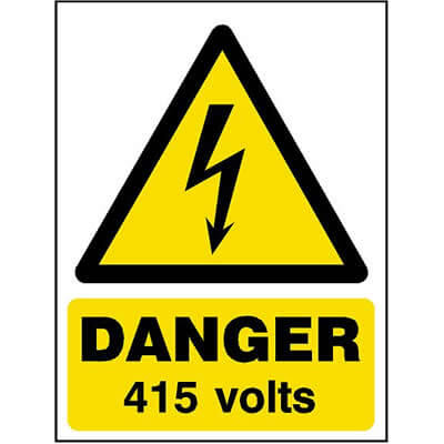 Danger 415 volts sign