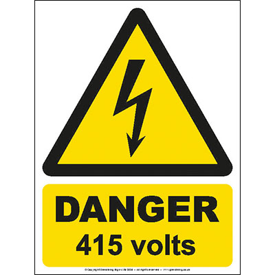 Danger 415 volts sign