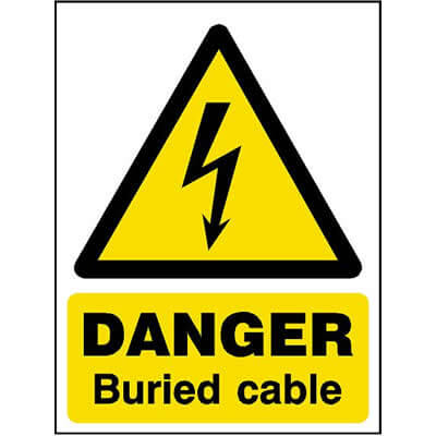 Danger buried cable sign