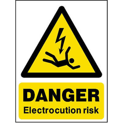 Danger electrocution risk sign
