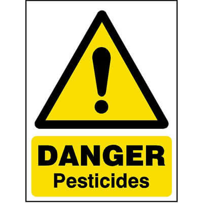 Danger pesticides sign