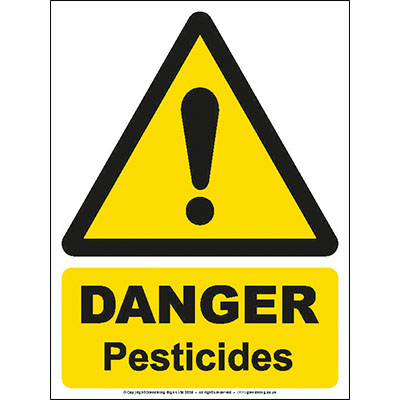 Danger pesticides sign