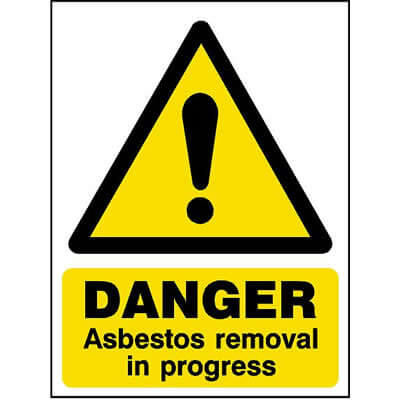 Danger asbestos removal in progress